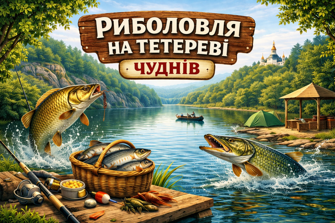 Риболовля на Тетереві в Чуднові — безкоштовні місця, риба та поради рибалкам