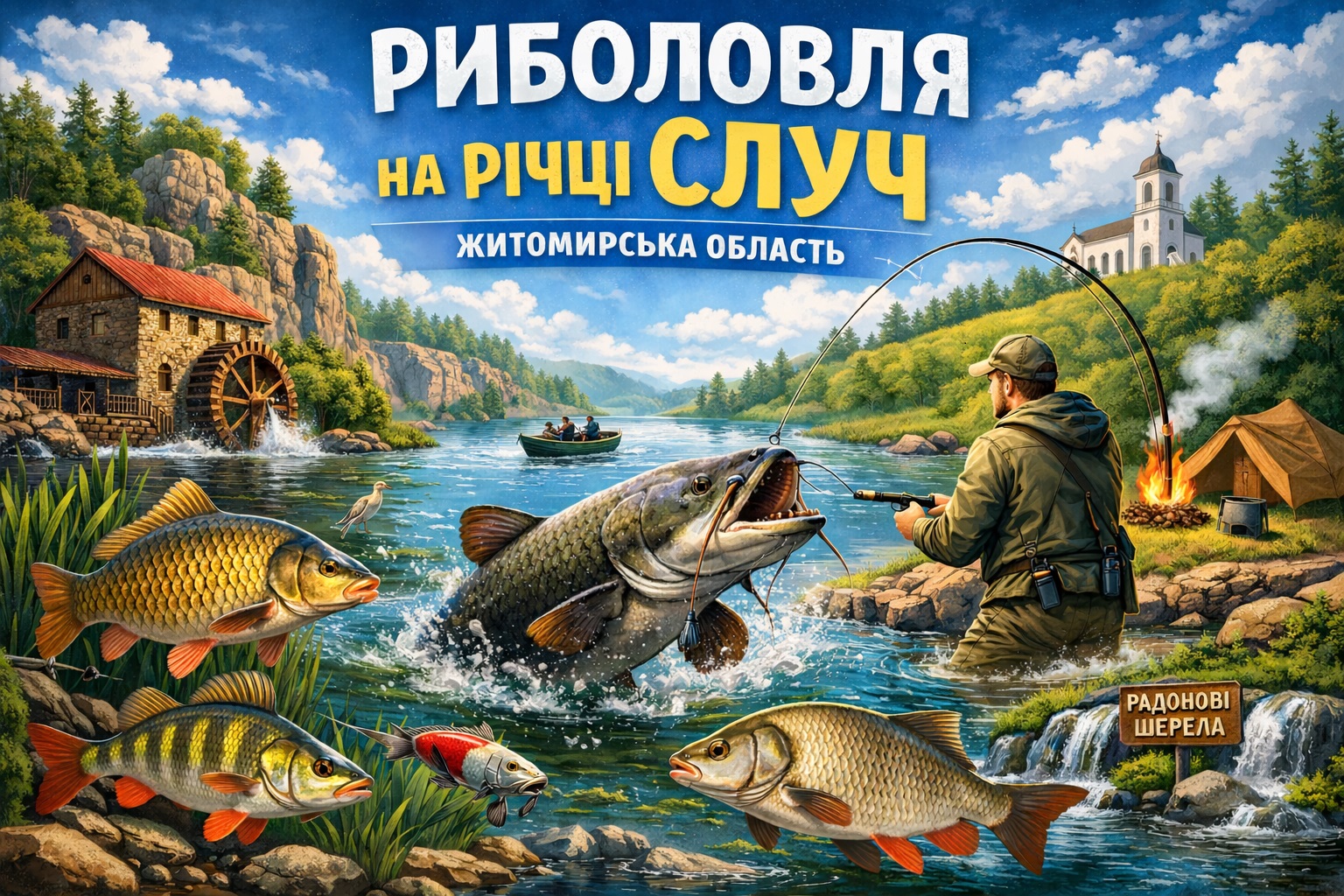 Риболовля на річці Случ у Житомирській області: село Кикова 