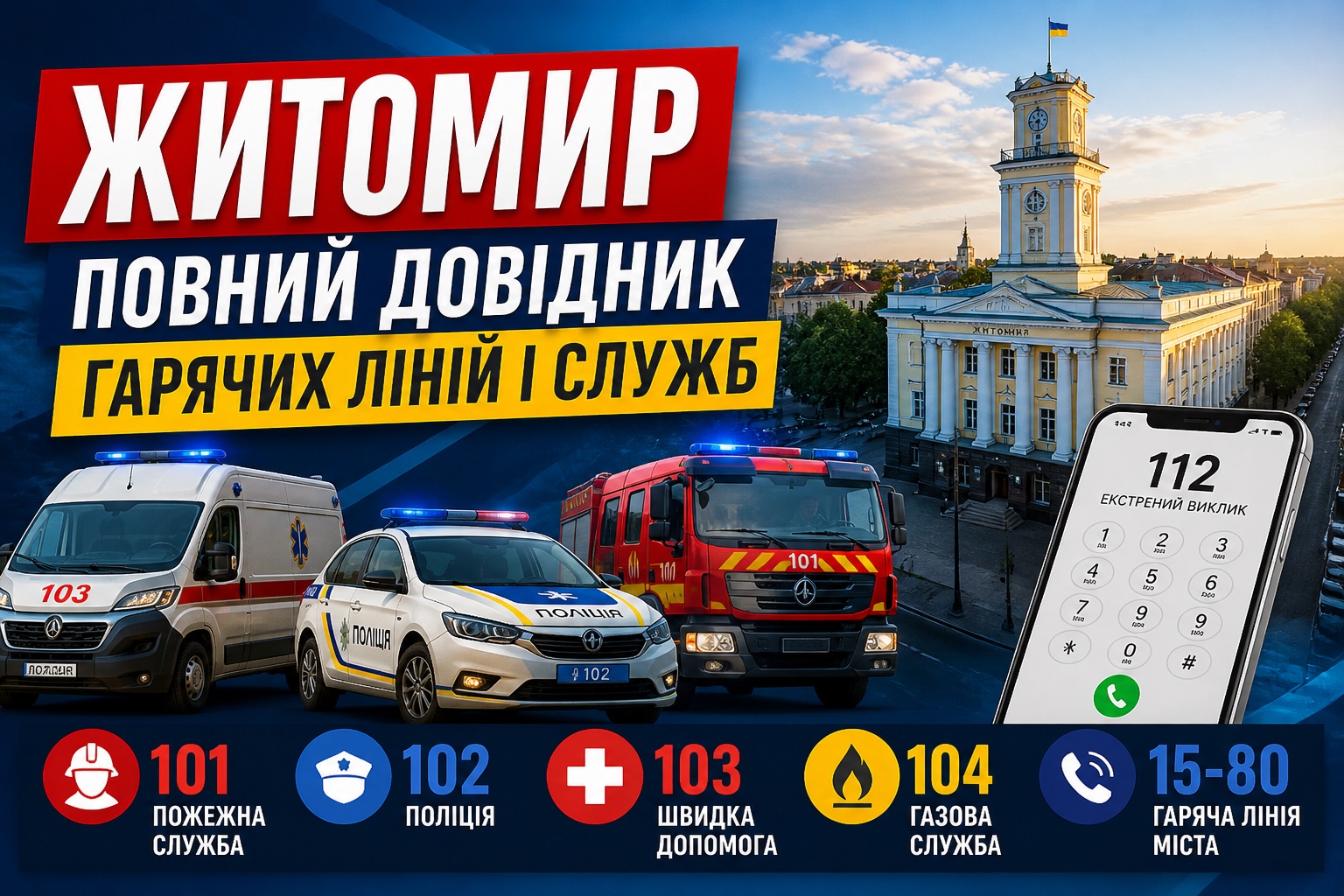 Житомир повний довідник гарячих ліній і служб