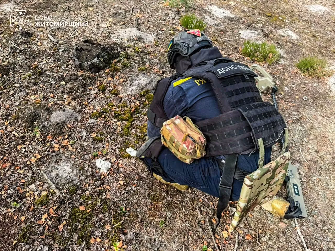 На Радомишльщині у лісі знайшли артилерійський снаряд часів Другої світової війни