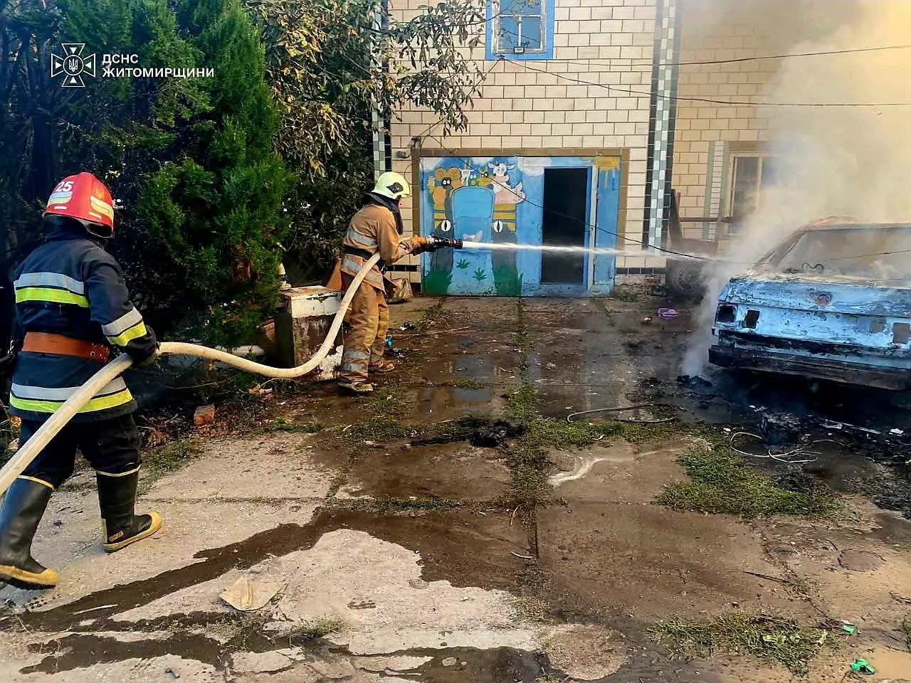 Чотири пожежі за добу на Житомирщині: горіли авто та будівлі