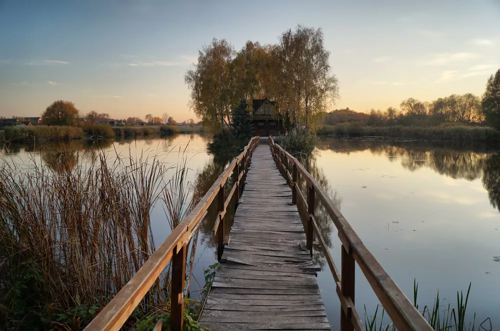 New wooden footbridge to the Island of Love