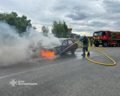 Під час руху загорівся автомобіль: на Житомирщині водійка вчасно помітила небезпеку