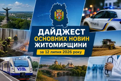 Дайджест основних новин Житомирщини за 12 липня 2026 року