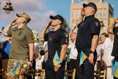 Поліцейські Рівненщини долучилися до святкування Дня Державного Прапора України