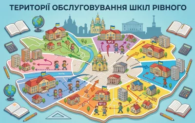 Території обслуговування шкіл Рівного