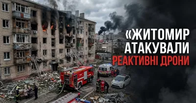 Житомир атакували реактивні дрони: повідомляють про велику кількість поранених