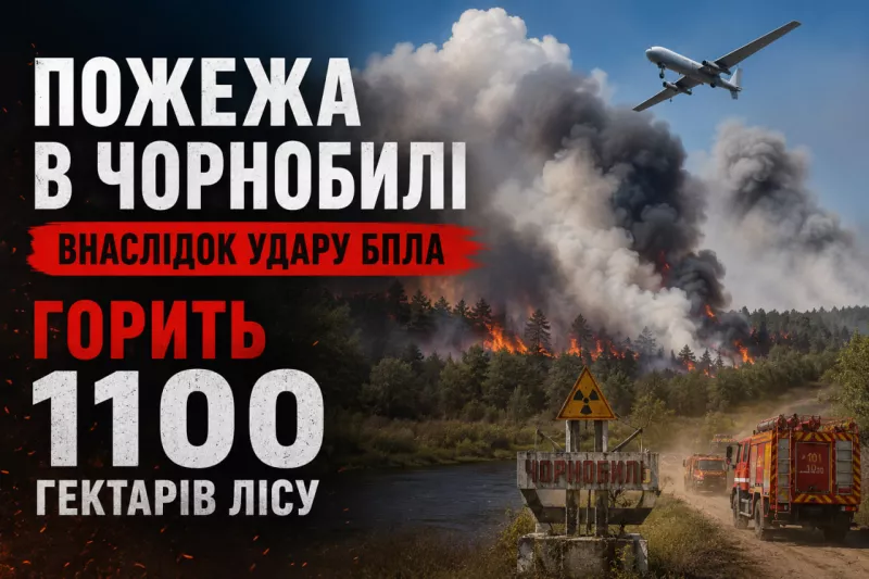 Пожежа в Чорнобилі: горить 1100 гектарів 