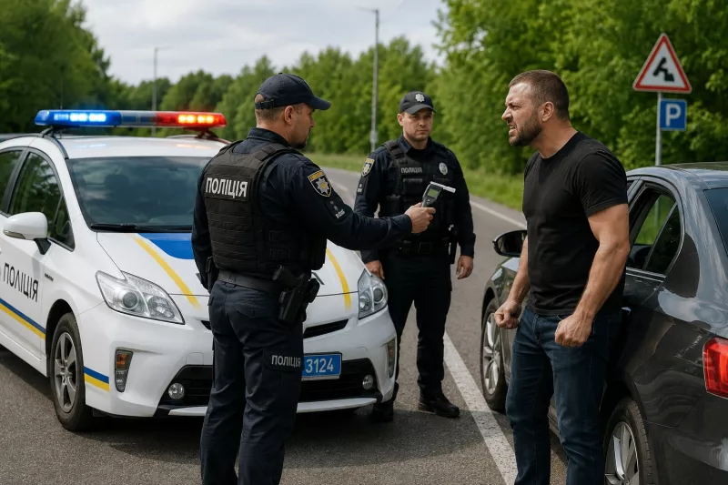 У Коростені водій напав на поліцейського бо не хотів "дути" в драгер