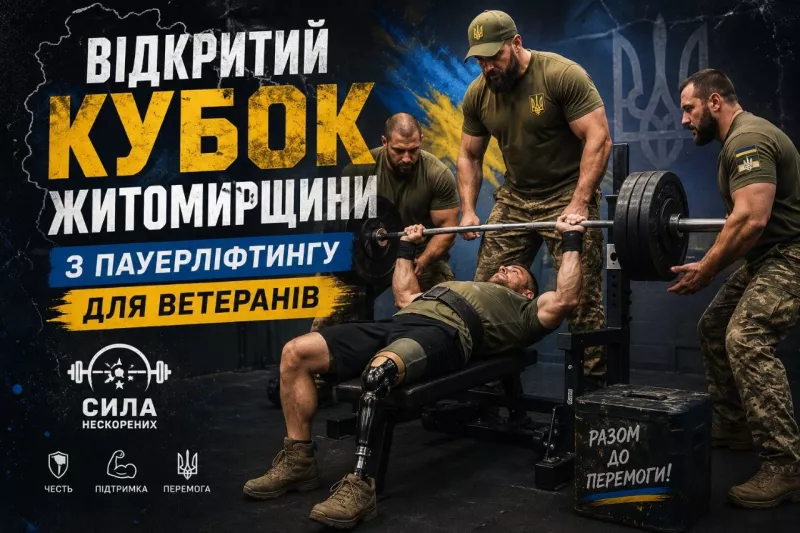 У Звягелі проведуть відкритий Кубок Житомирщини з пауерліфтингу для ветеранів