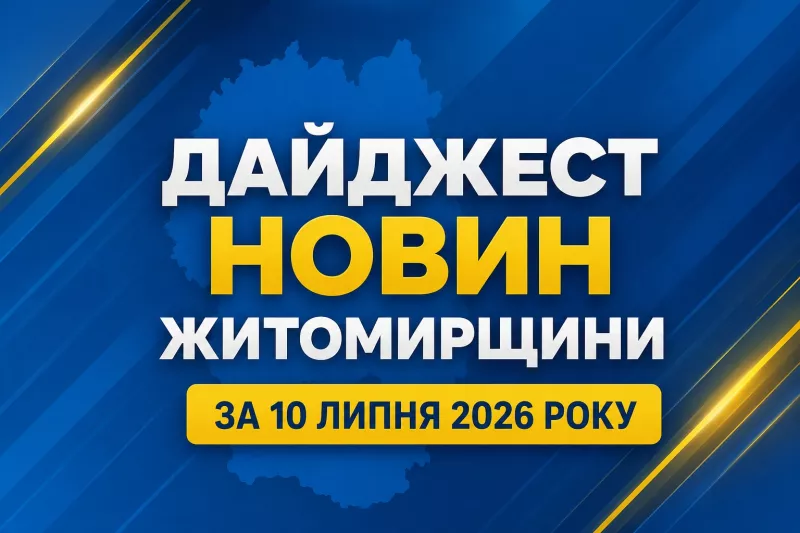 Дайджест новин Житомирщини за 10 липня 2026 року