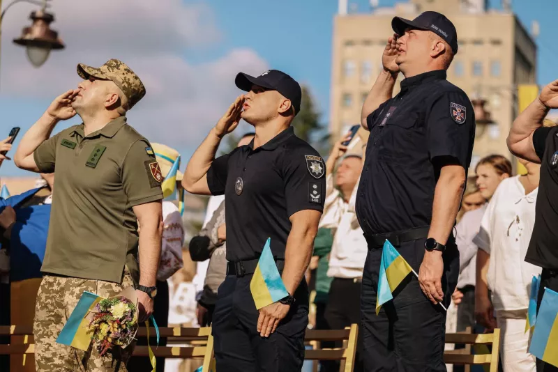 Поліцейські Рівненщини долучилися до святкування Дня Державного Прапора України