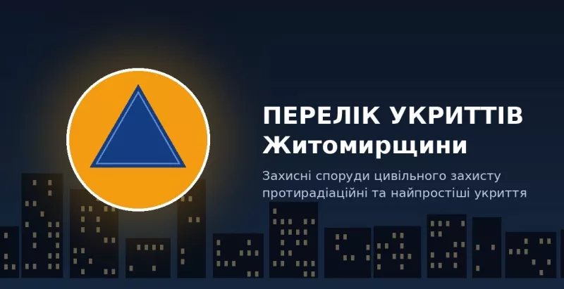 Повний перелік укриттів Житомирської області — протирадіаційні та найпростіші сховища
